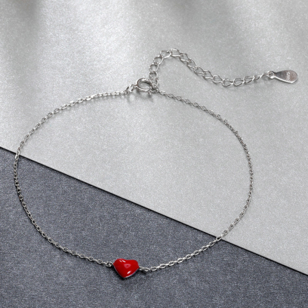 Bratara argint cu inimioara  placata cu rodiu [4]