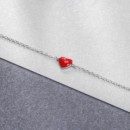 Bratara argint cu inimioara  placata cu rodiu [3]