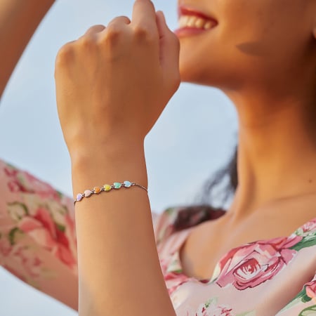 Bratara argint curcubeu de inimi [6]