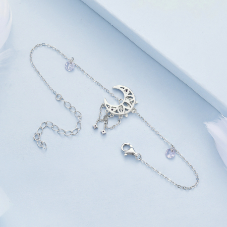 Bratara argint dreamcatcher cu semiluna si lotus [3]