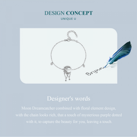 Bratara argint dreamcatcher cu semiluna si lotus [11]