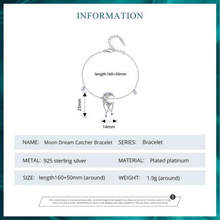 Bratara argint dreamcatcher cu semiluna si lotus [9]