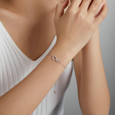 Bratara argint iubire fara sfarsit cu zirconii si infinit [1]