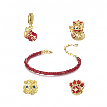 Bratara argint norocoasa cu sfoara rosie [20]