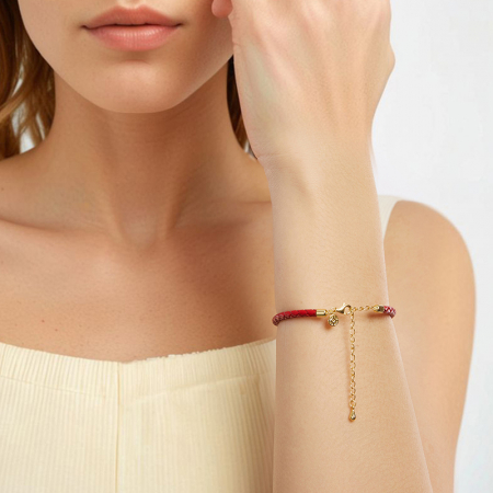 Bratara argint norocoasa cu sfoara rosie [3]