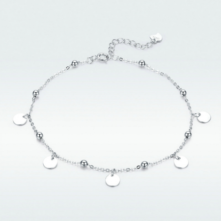 Bratara argint pentru glezna cu banuti [7]