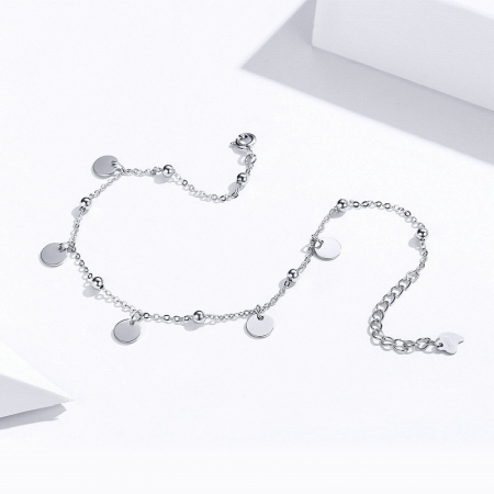 Bratara argint pentru glezna cu banuti [3]