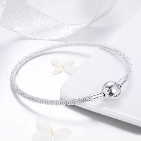 Bratara argint pentru talismane, gravata cu Forever Love [3]