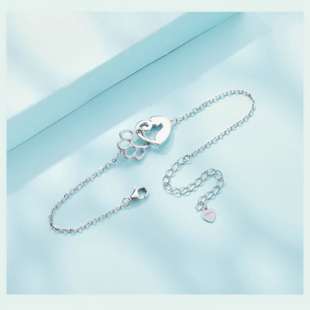 Bratara argint pisica draguta si urma de labuta [14]