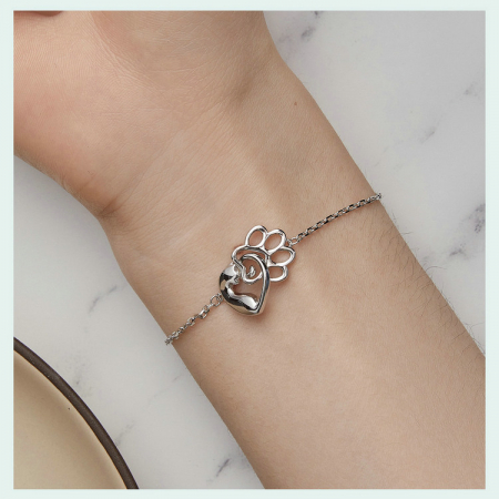 Bratara argint pisica draguta si urma de labuta [13]