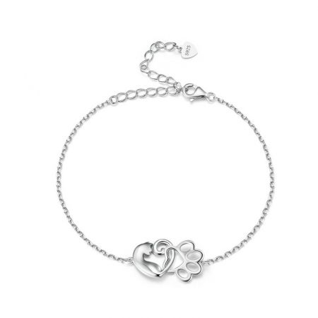 Bratara argint pisica draguta si urma de labuta [7]