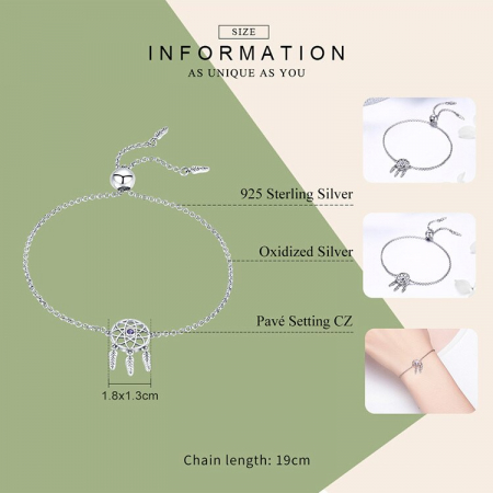 Bratara argint reglabila cu Dream Catcher [2]