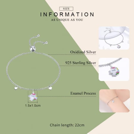 Bratara argint reglabila cu Unicorn [3]