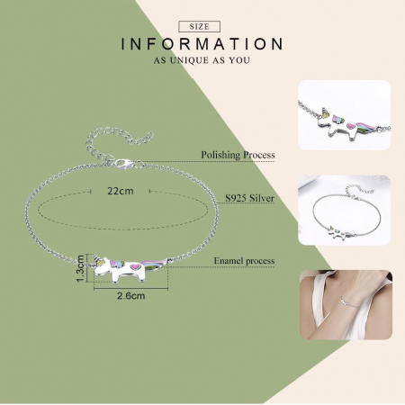 Bratara argint reglabila cu Unicorn [2]