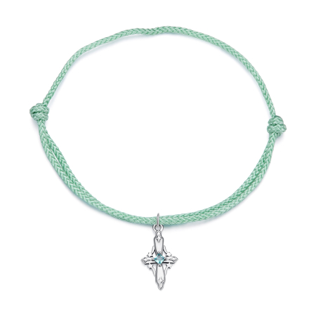 Bratara argint snur cu cruce