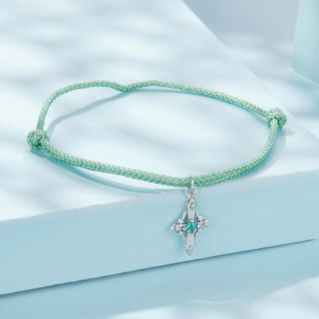 Bratara argint snur cu cruce [6]