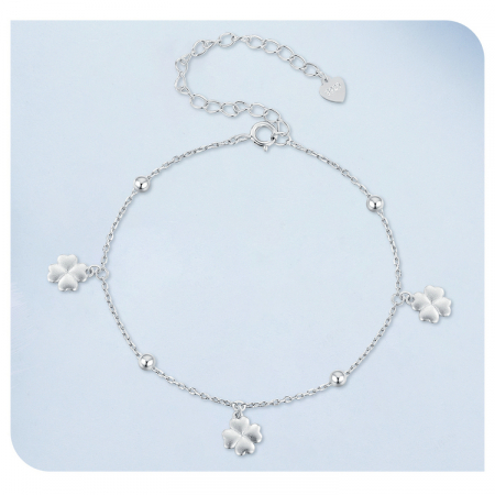 Bratara argint trifoi cu patru foi [11]