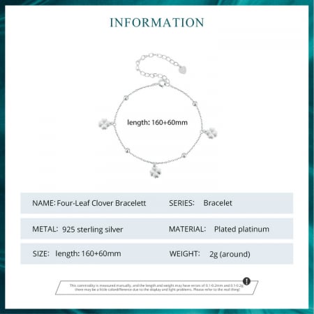 Bratara argint trifoi cu patru foi [9]