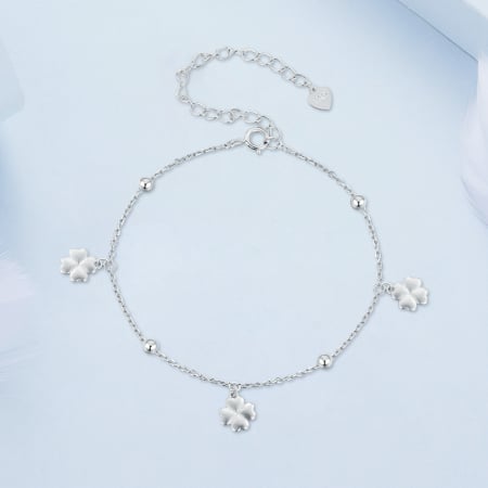 Bratara argint trifoi cu patru foi [2]