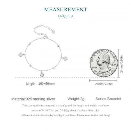 Bratara argint trifoi cu patru foi [10]