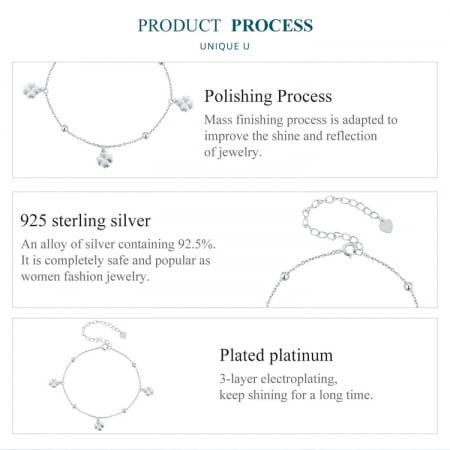 Bratara argint trifoi cu patru foi [8]
