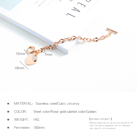 Bratara aurie cu inimioara dubla – Eleganta si feminitate rafinata [9]