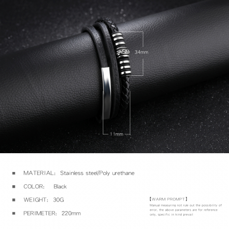 Bratara Casual tripla din piele si inox [9]