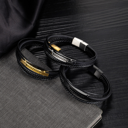 Bratara Cool Man piele si inox [5]