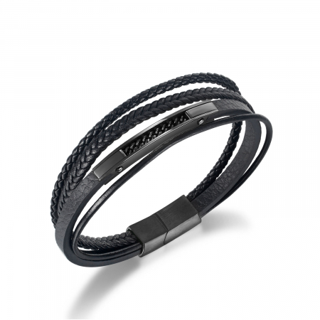 Bratara Cool Man piele si inox