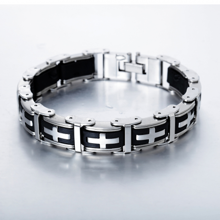 Bratara din inox cu cruciulite [4]