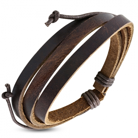 Bratara din piele maro si sfoara [0]