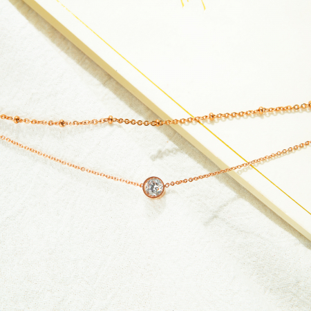 Bratara dubla glezna inox cu zirconiu si bilute [8]