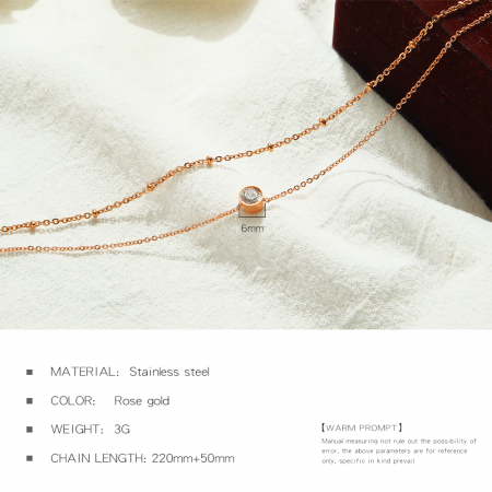 Bratara dubla glezna inox cu zirconiu si bilute [5]