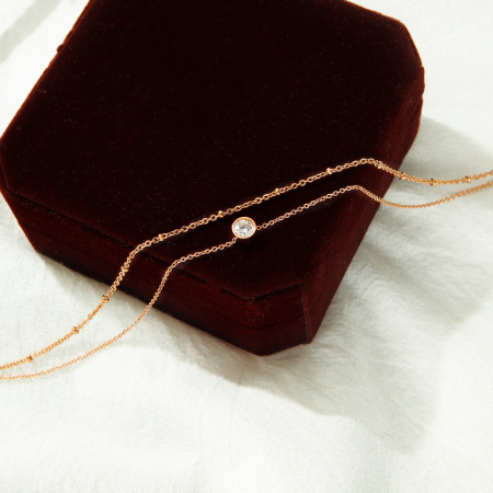 Bratara dubla glezna inox cu zirconiu si bilute [9]