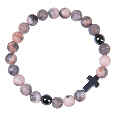 Bratara elastica cu pietre semipretioase si cruce BLA141 [1]