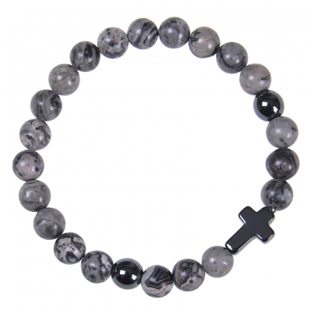 Bratara elastica cu pietre semipretioase si cruce BLA143 [1]