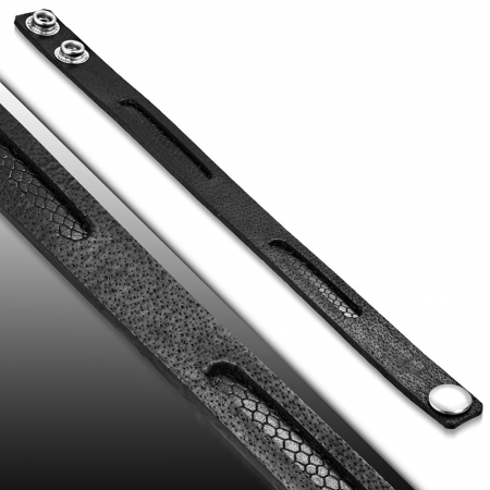 Bratara eleganta din piele neagra cu valuri [1]