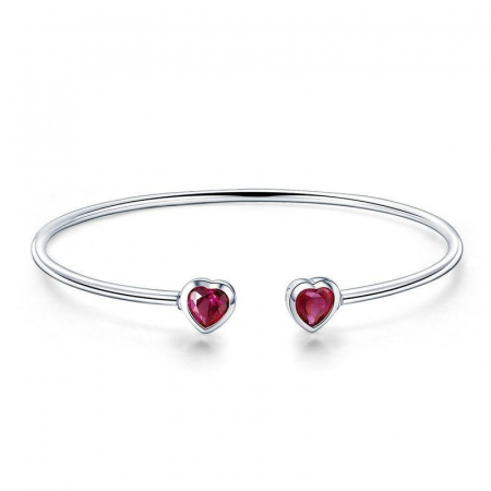 Bratara fixa din argint cu inimioare [0]