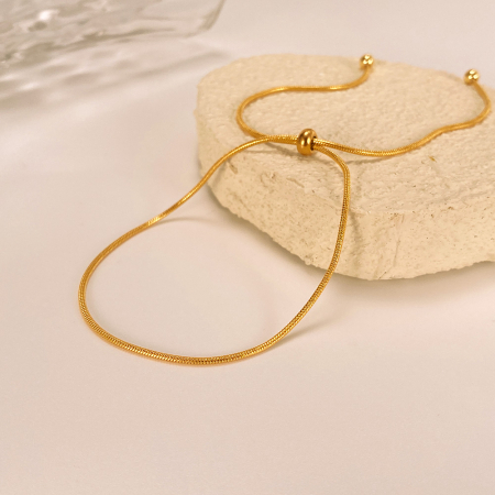 Bratara glezna aurie ajustabila tip sarpe – Minimalism rafinat [6]