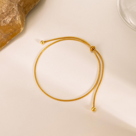 Bratara glezna aurie ajustabila tip sarpe – Minimalism rafinat [7]