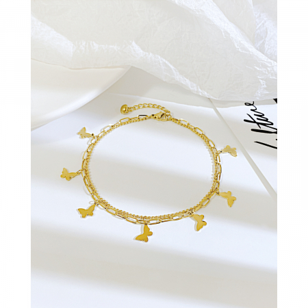 Bratara glezna dubla din inox cu fluturasi [1]