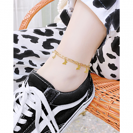 Bratara glezna dubla din inox cu fluturasi [8]