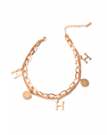 Bratara glezna dubla din inox cu litera H [14]