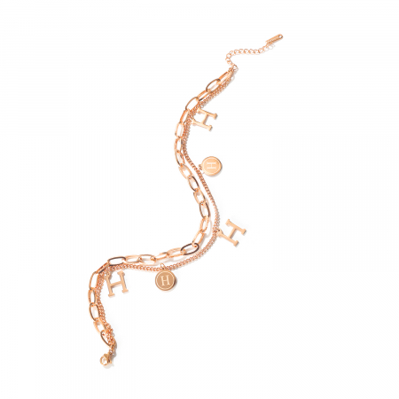 Bratara glezna dubla din inox cu litera H [3]