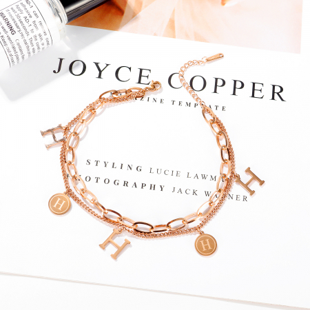 Bratara glezna dubla din inox cu litera H [2]