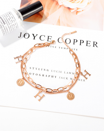 Bratara glezna dubla din inox cu litera H [11]