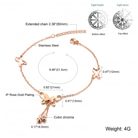 Bratara glezna inox cu ciucuras si fluture [5]