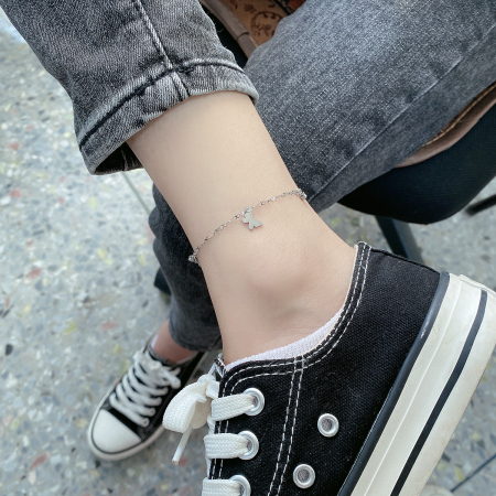 Bratara glezna inox cu fluturasi si zirconiu [4]