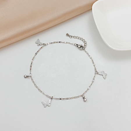 Bratara glezna inox cu fluturasi si zirconiu [1]