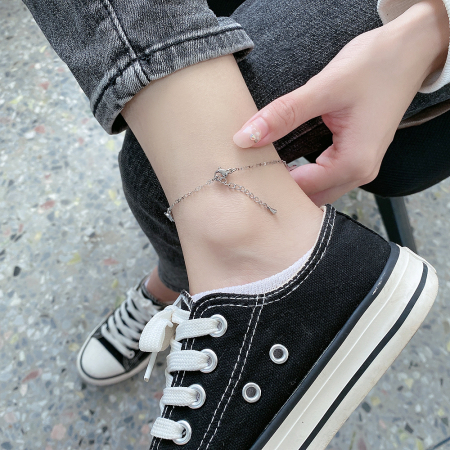 Bratara glezna inox cu fluturasi si zirconiu [12]